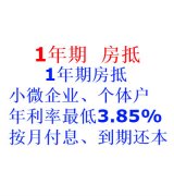 天津房產抵押貸款1年期